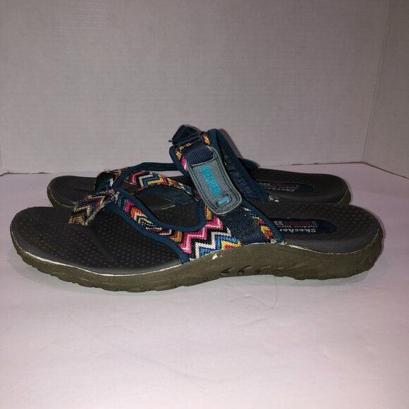 Skechers Womens Size 10 Reggae Zig Zag Swag Open Toe Slip On Sports Sandals - Picture 5 of 9